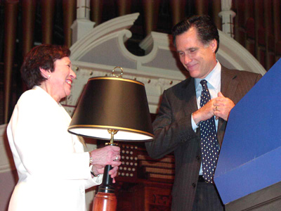 Roberta Schaefer with Mitt Romney