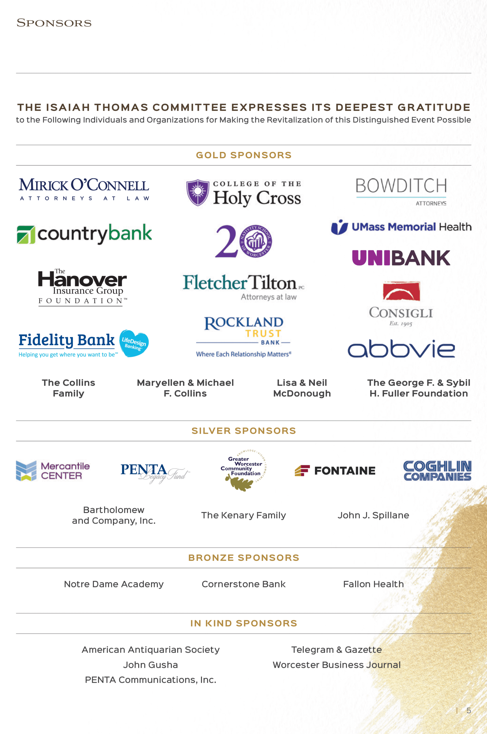 2024 Isaiah Thomas Award Sponsors