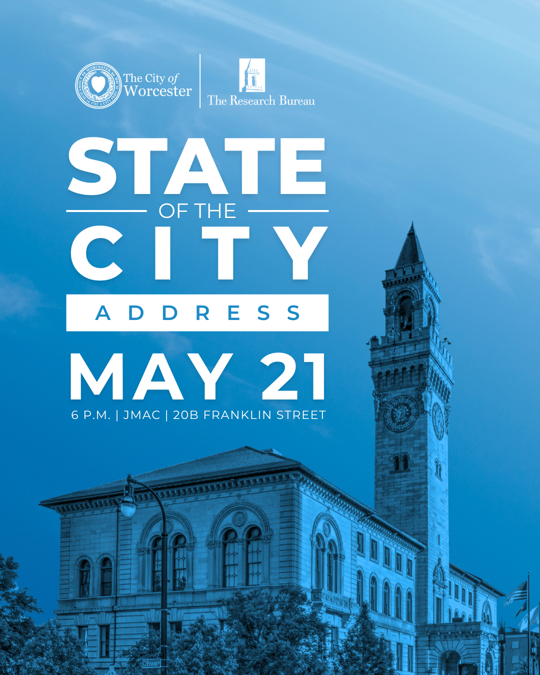 State of the City Address, May 21, 6pm at JMAC 20B Franklin Street