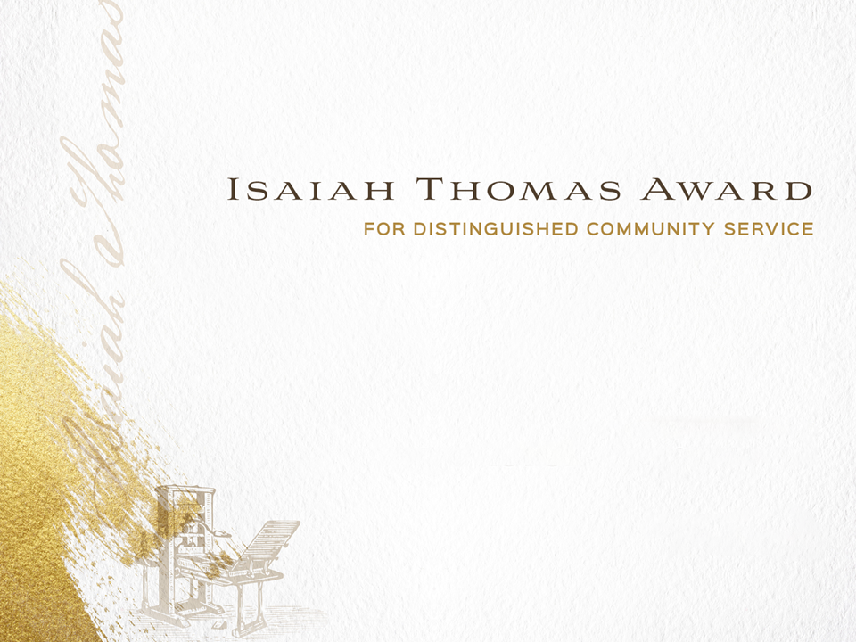 Isaiah Thomas Award for Distinguished Community Service