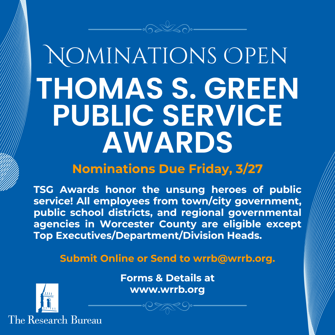Thomas S. Green Public Service Award nominations are now open - deadline to submit is March 27. Forms available on www.wrrb.org.