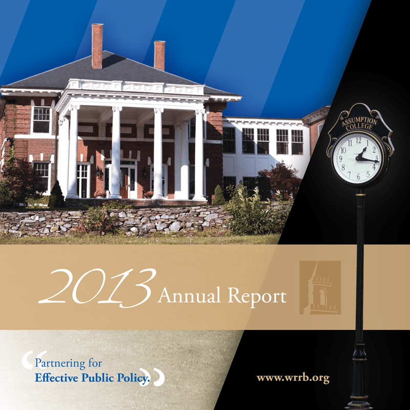 WRRB 2013 Annual Report Cover WRRB 2013 Annual Report Cover